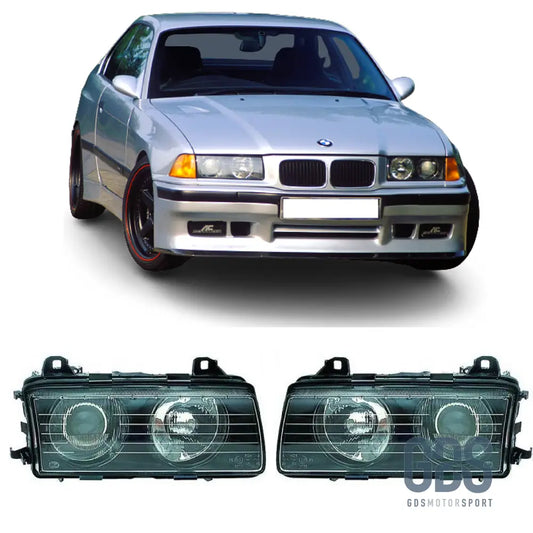 Phares avant BMW E36 H1/H1 Type OEM Phase 1 - PHARES FEUX - GDS Motorsport