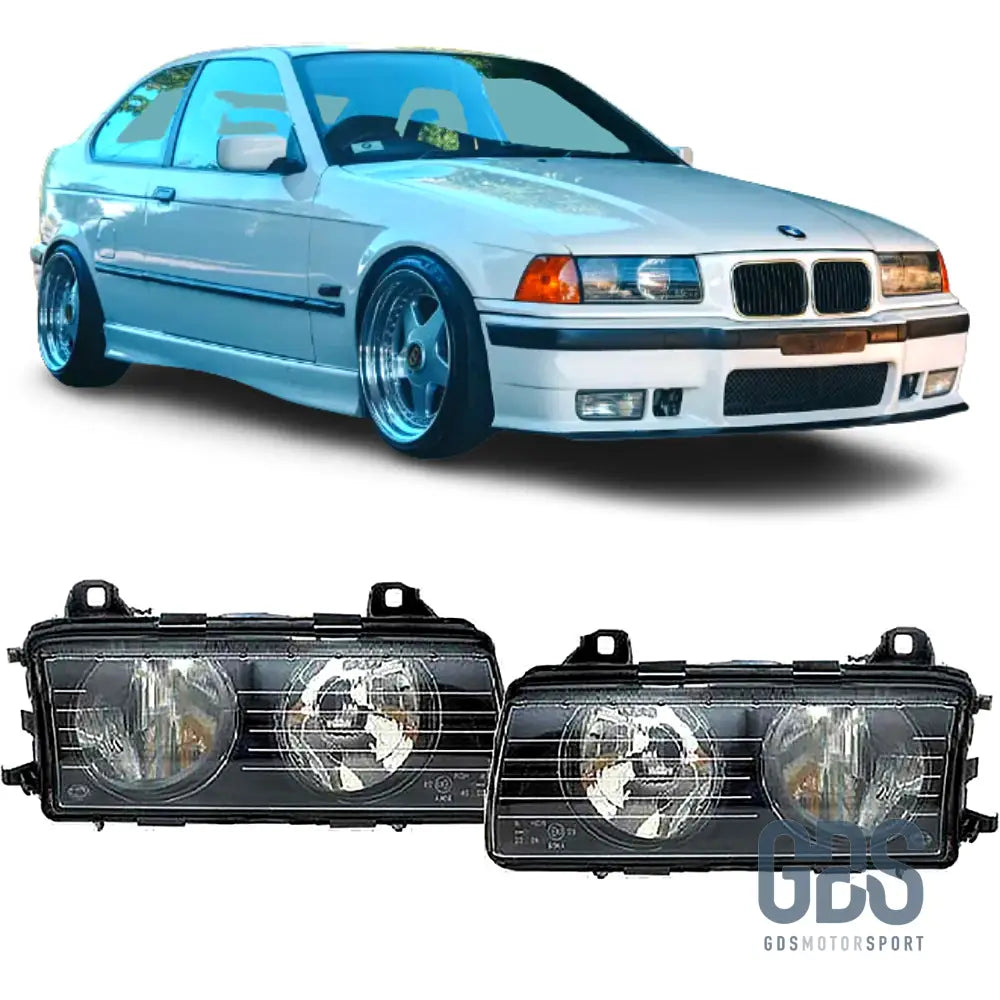 Phares avant BMW E36 H7/H7 Type OEM Phase 2 - PHARES FEUX - GDS Motorsport