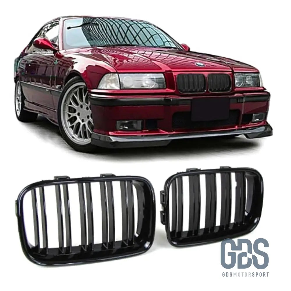 Calandres DOUBLE LAME noir brillant BMW E36 PH1 de 1992 a 1996 - GDS Motorsport