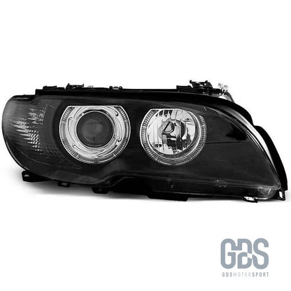 Phares avant angel eyes pour bmw série 3 e46 coupé / cabriolet phase 2 h7/h7
