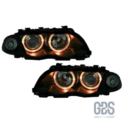 Phares angel eyes bmw série 3 e46 phase 1 berline / touring halogène h7/h7