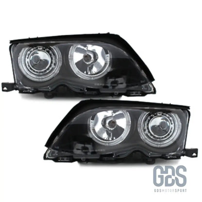Phares angel eyes bmw série 3 e46 phase 2 berline / touring halogène h7/h7