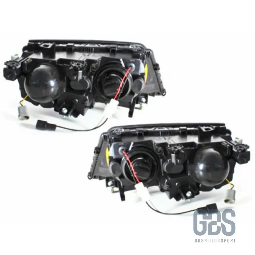Phares angel eyes bmw série 3 e46 phase 2 berline / touring halogène h7/h7