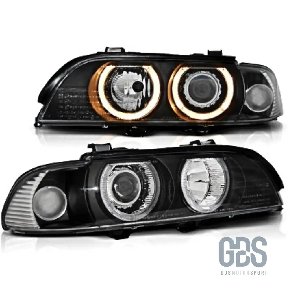 Phares angel eyes bmw série 5 e39 phase 1 — halogène h7/h7