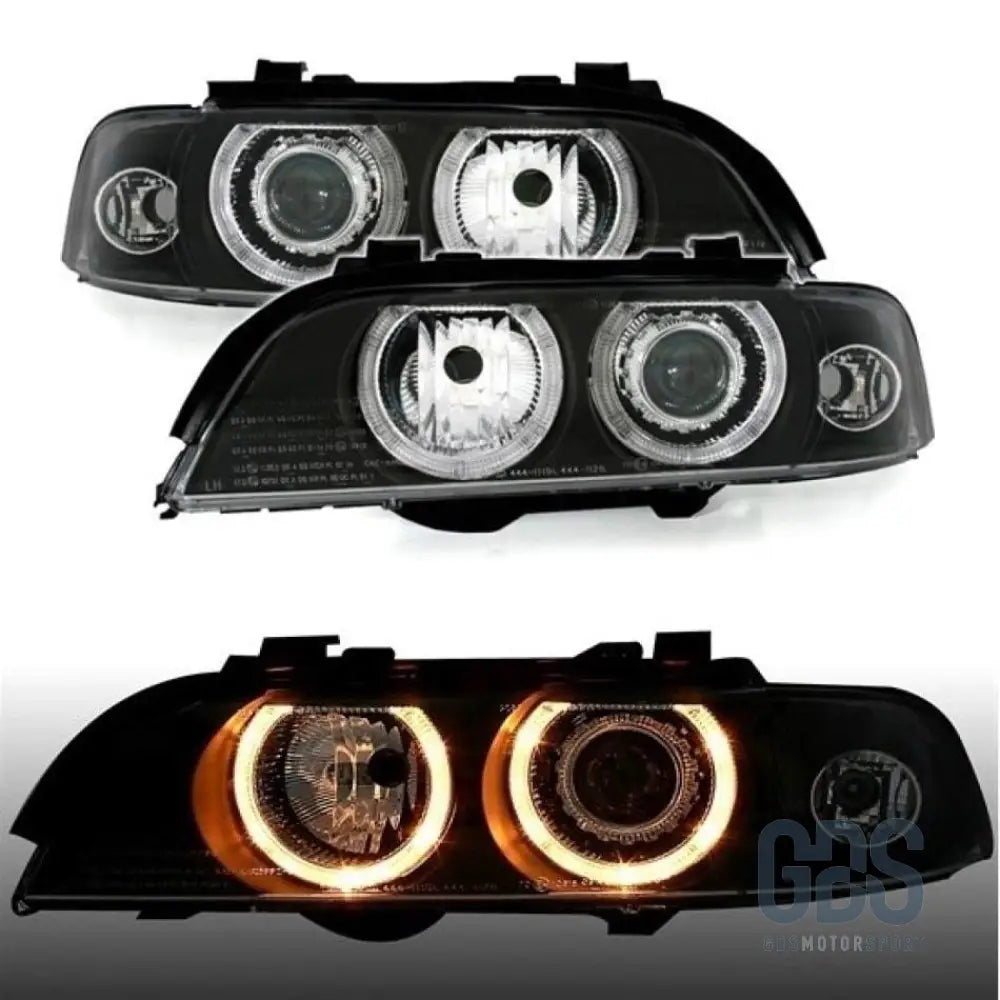 Phares angel eyes pour bmw série 5 e39 phase 1 avec xenon d2s oem