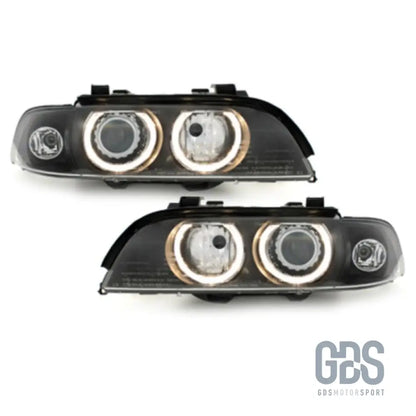 Phares angel eyes pour bmw série 5 e39 phase 1 avec xenon d2s oem