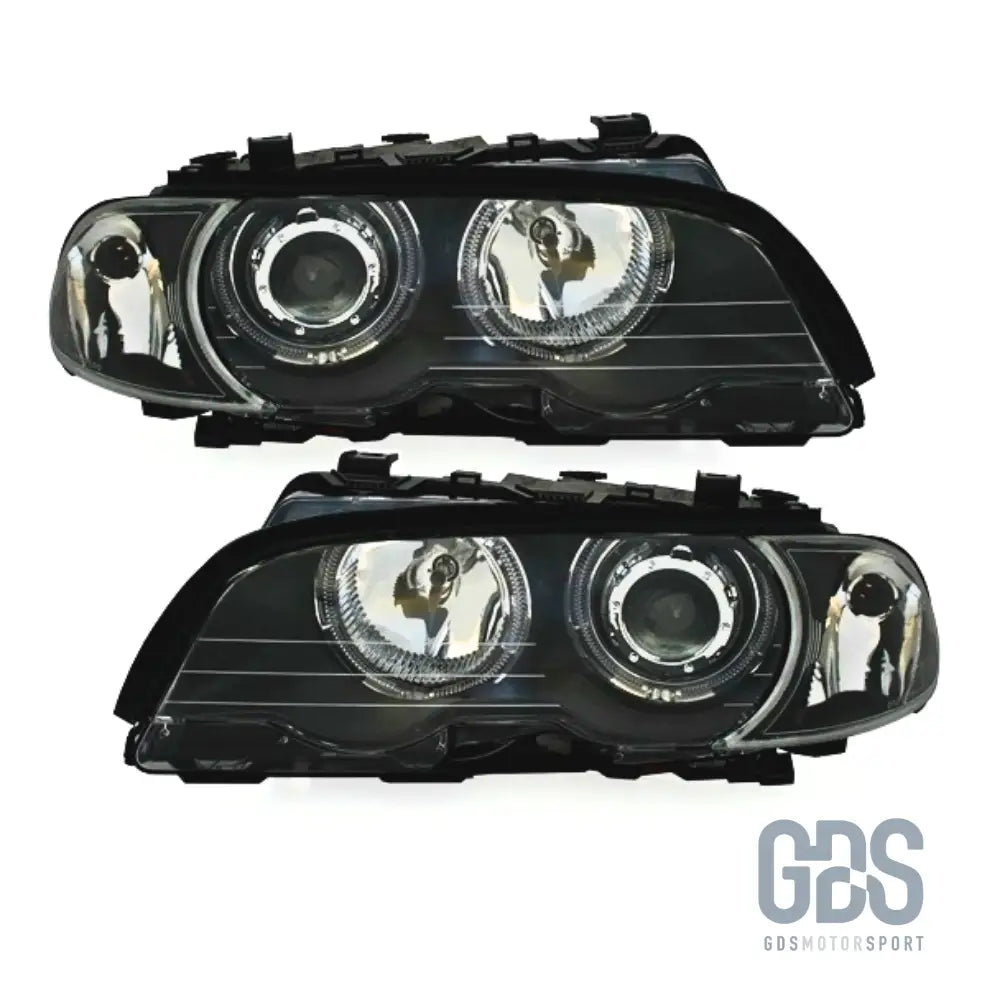 Phares avant angel eyes ccfl blanc pour bmw série 3 e46 coupé / cabriolet phase 1 h7/h7