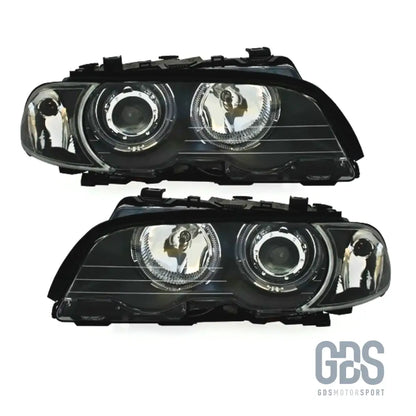 Phares avant angel eyes ccfl blanc pour bmw série 3 e46 coupé / cabriolet phase 1 h7/h7