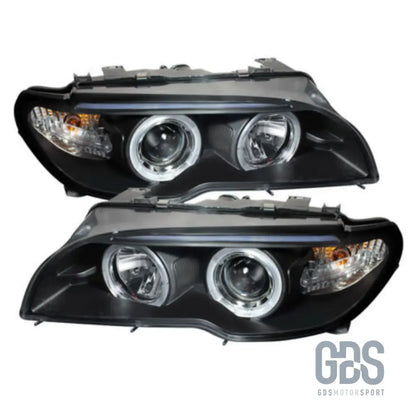 Phares avant angel eyes ccfl blanc pour bmw série 3 e46 coupé / cabriolet phase 2