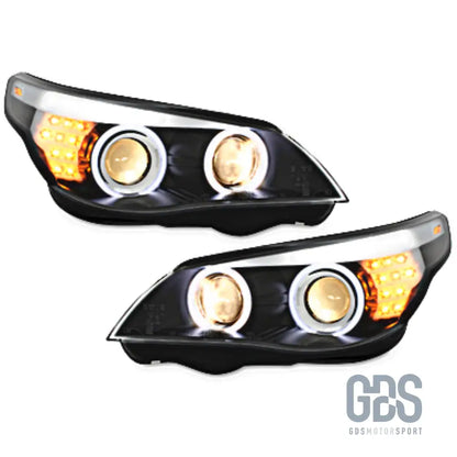 Phares avant angel eyes ccfl blanc bmw série 5 e60 / e61 phase 1