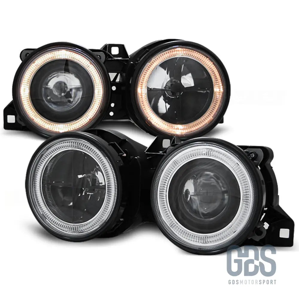 Phares avant angel eyes fond noir pour bmw e30 (1982-1994)