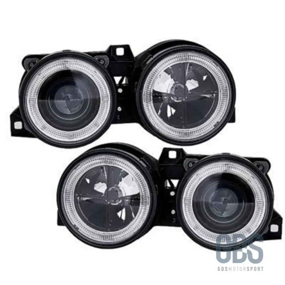 Phares avant angel eyes fond noir pour bmw e30 (1982-1994)
