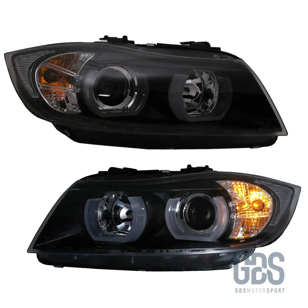 Phares angel eyes led 3d blanc bmw serie 3 e90 e91 phase 1 h7 ou xénon