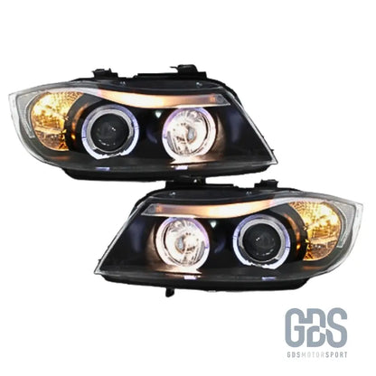 Phares angel eyes led blanc bmw e90 e91 phase 1 halogène h7