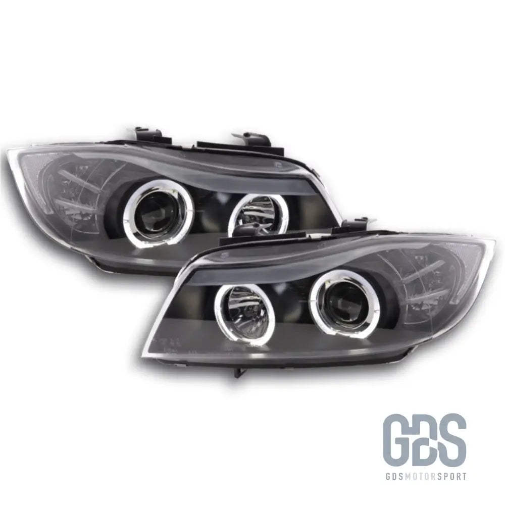 Phares angel eyes led blanc bmw e90 e91 phase 1 halogène h7