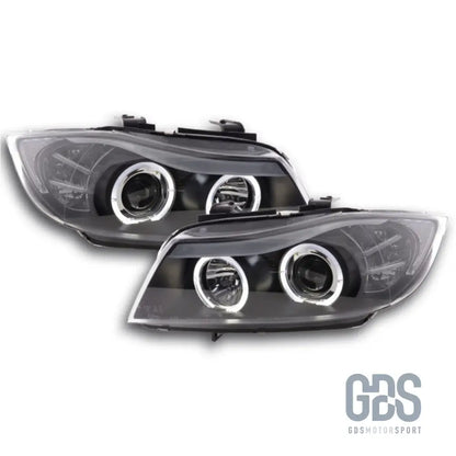 Phares angel eyes led blanc bmw e90 e91 phase 1 halogène h7