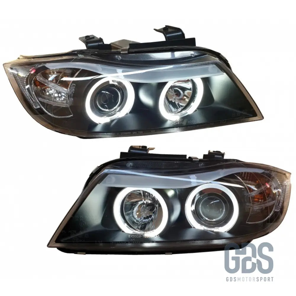 Phares angel eyes led blanc bmw e90 e91 phase 1 halogène h7