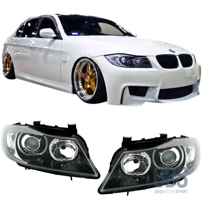 Phares angel eyes led blanc bmw e90 e91 phase 1 & 2 lci h7/h7