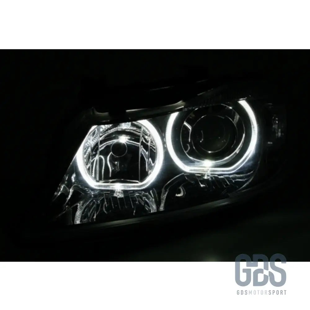 Phares angel eyes led blanc bmw e90 e91 phase 1 & 2 lci h7/h7