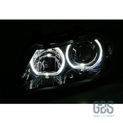 Phares angel eyes led blanc bmw e90 e91 phase 1 & 2 lci h7/h7