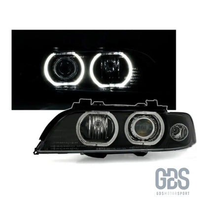 Phares angel eyes led blanc bmw série 5 e39 phase 1 halogène h7/ h7