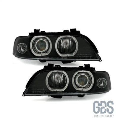 Phares angel eyes led blanc bmw série 5 e39 phase 1 halogène h7/ h7