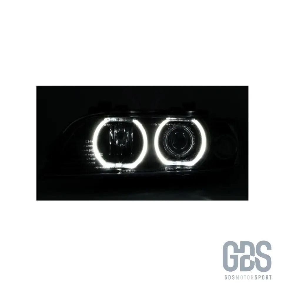 Phares angel eyes led blanc bmw série 5 e39 phase 1 halogène h7/ h7