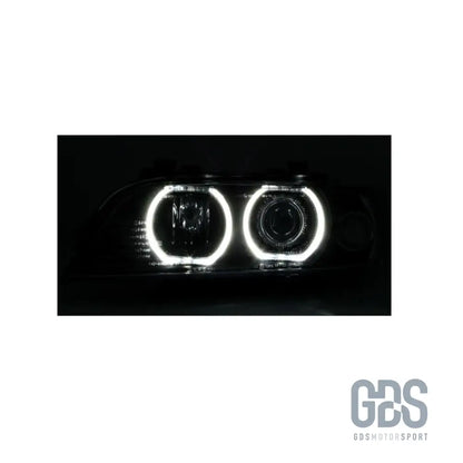 Phares angel eyes led blanc bmw série 5 e39 phase 1 halogène h7/ h7