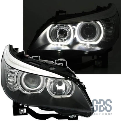 Phares angel eyes led blanc bmw série 5 e60 / e61 halogene h7