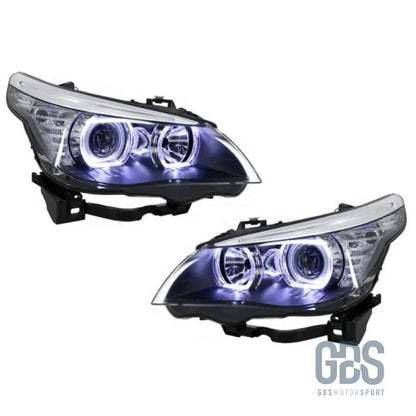 Phares angel eyes led blanc bmw série 5 e60 / e61 halogene h7