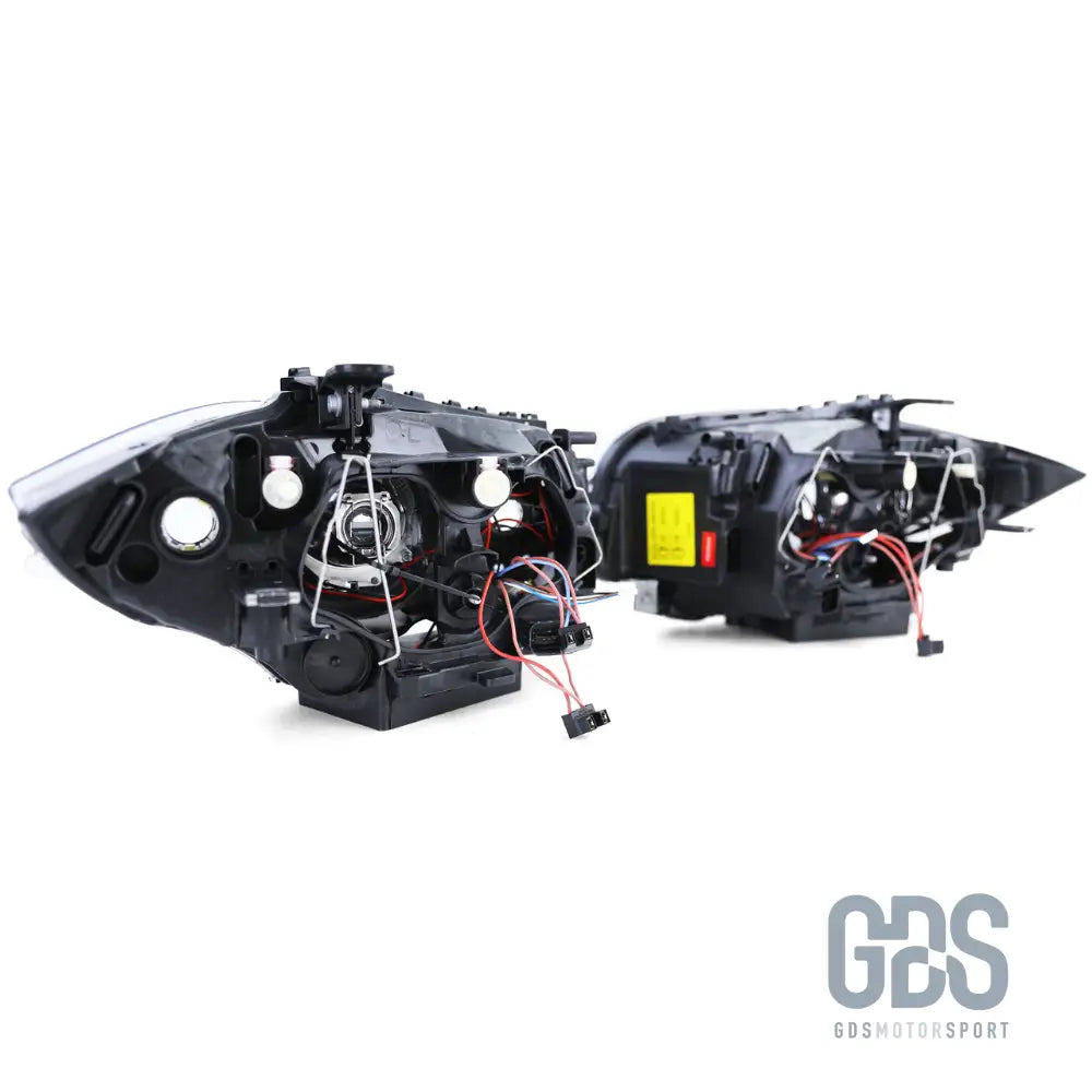 Phares avant angel eyes led fond noir h7/h7 pour bmw série 1 e87 e81 e82 e88 — phase et 2