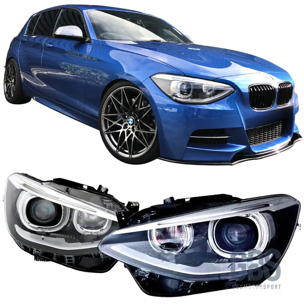 Phares avant bi-xénon angel eyes led bmw série 1 f20 f21 phase