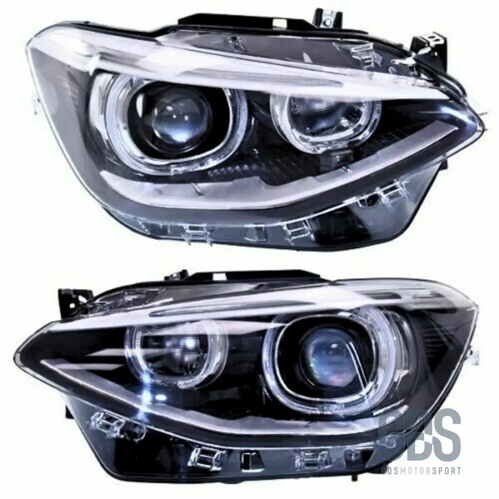 Phares avant bi-xénon angel eyes led bmw série 1 f20 f21 phase