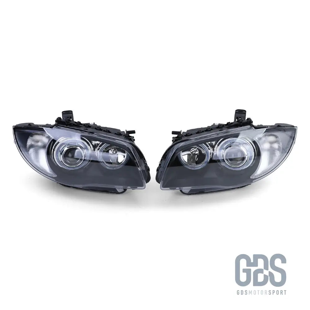Phares avant bi-xénon angel eyes type origine pour bmw série 1 e87 e81 — phase (2004-2007)