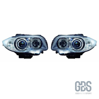 Phares avant bi-xénon angel eyes type origine pour bmw série 1 e87 e81 — phase 2 lci (2007-2011)