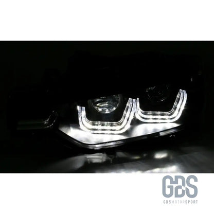 Phares avant bi-xénon look double u led pour bmw série 3 f30 / f31 phase 1