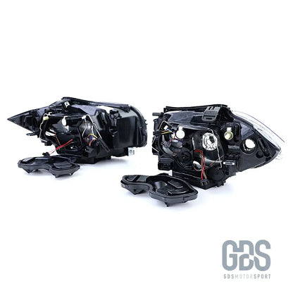 Phares avant fond noir type origine h7/h7 pour bmw série 1 e87 e81 e82 e88 — phase et 2