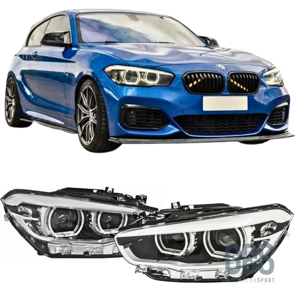 Phares avant full led angel eyes bmw série 1 f20 f21 phase 2 lci