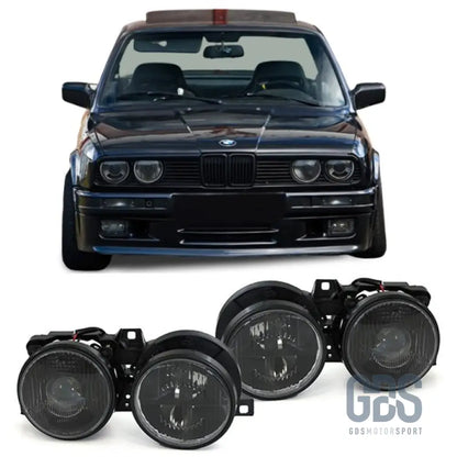 Phares avant h1/h1 verres noirs pour bmw e30 (1982-1994)