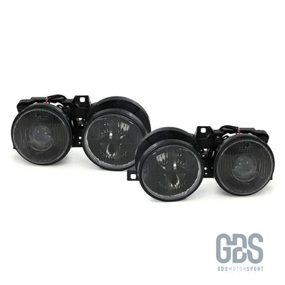 Phares avant h1/h1 verres noirs pour bmw e30 (1982-1994)