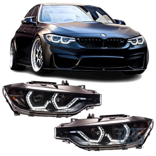 Phares avant h7/h7 angel eyes 3d led pour bmw série 3 f30 / f31 phase 1