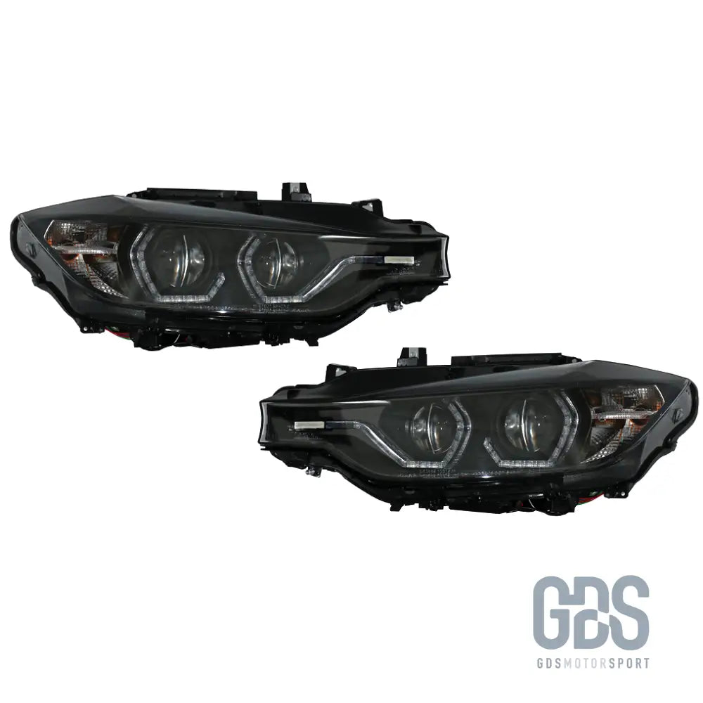 Phares avant h7/h7 angel eyes 3d led pour bmw série 3 f30 / f31 phase 1