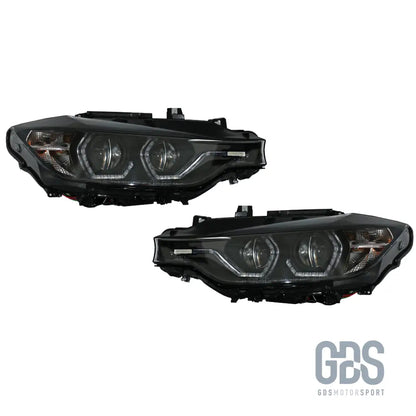 Phares avant h7/h7 angel eyes 3d led pour bmw série 3 f30 / f31 phase 1