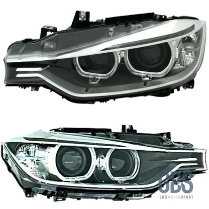 Phares avant Bi-Xenon pour BMW Série 3 F30 / F31 Angel Eyes LED Phase 1 sans AFS - Éclairage de véhicule - GDS Motorsport