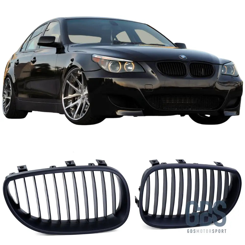 2 Grilles de calandre NOIR Mate BMW serie 5 E60 E61 2003 a 2010 - Calandres - GDS Motorsport