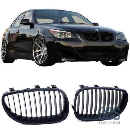2 Grilles de calandre NOIR Mate BMW serie 5 E60 E61 2003 a 2010 - Calandres - GDS Motorsport