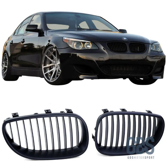 2 Grilles de calandre NOIR Mate BMW serie 5 E60 E61 2003 a 2010 - Calandres - GDS Motorsport