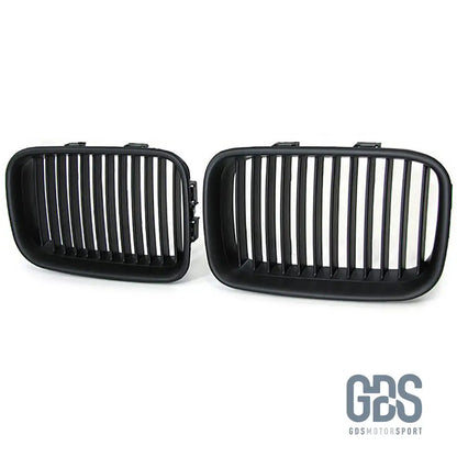 2 Grilles de calandre NOIR MATE BMW serie 3 E36 PH1 1991 a 1996 - Calandres - GDS Motorsport