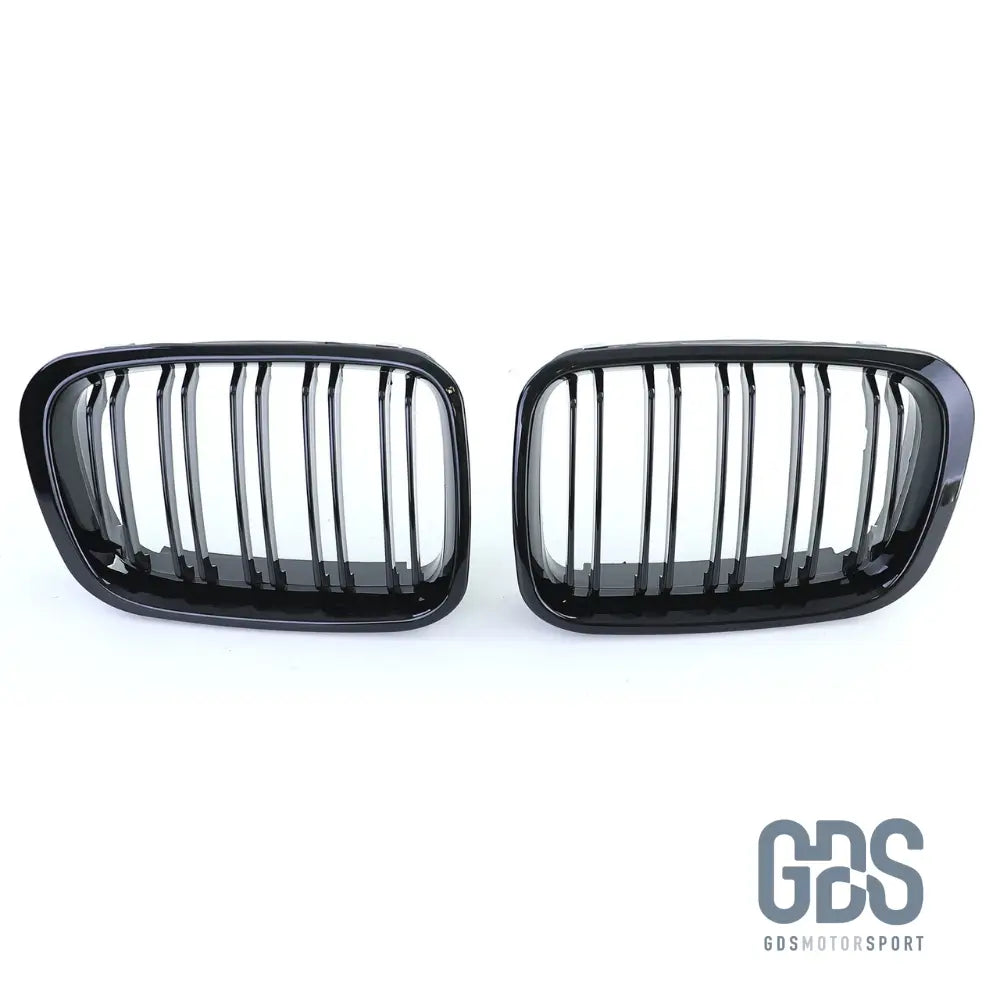 2 Grilles de calandre Double Lame NOIR BRILLANT BMW serie 3 E46 PH1 1999 a 2003 COUPE / CABRIOLET - Calandres - GDS Motorsport