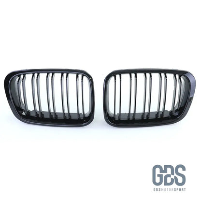 2 Grilles de calandre Double Lame NOIR BRILLANT BMW serie 3 E46 PH1 1999 a 2003 COUPE / CABRIOLET - Calandres - GDS Motorsport
